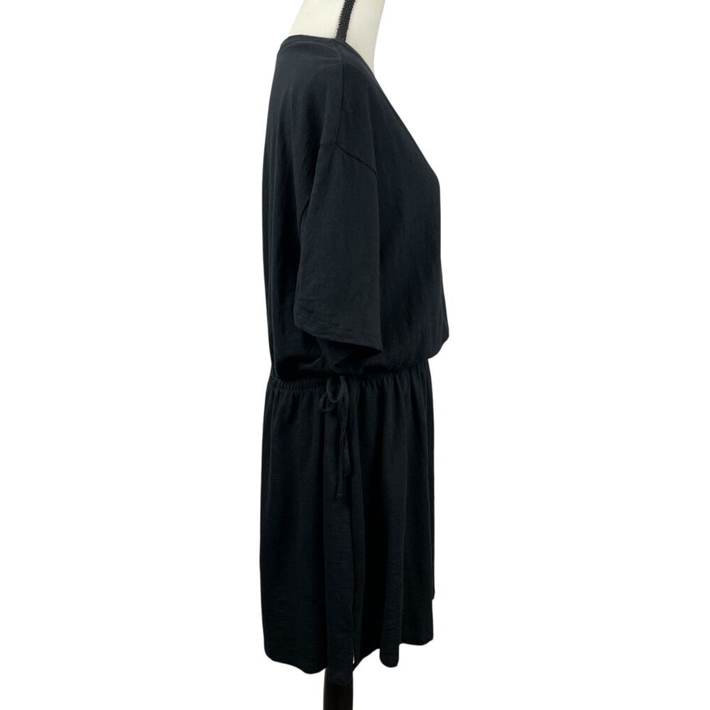 Old Navy Women's Dress XL Black Short Sleeve Cinched Waist Drawstring Cotton - Picture 4 of 11